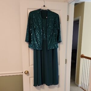 Grace Karin Teal Short Sleeve Sequin Dress